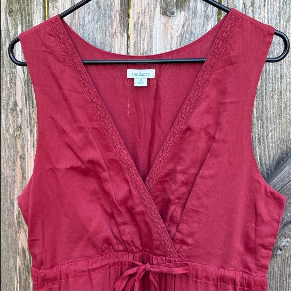 EUC Sundance Zura Silk Blend Tiered Surplice Sleeveless Midi Dress Medium - Picture 3 of 10